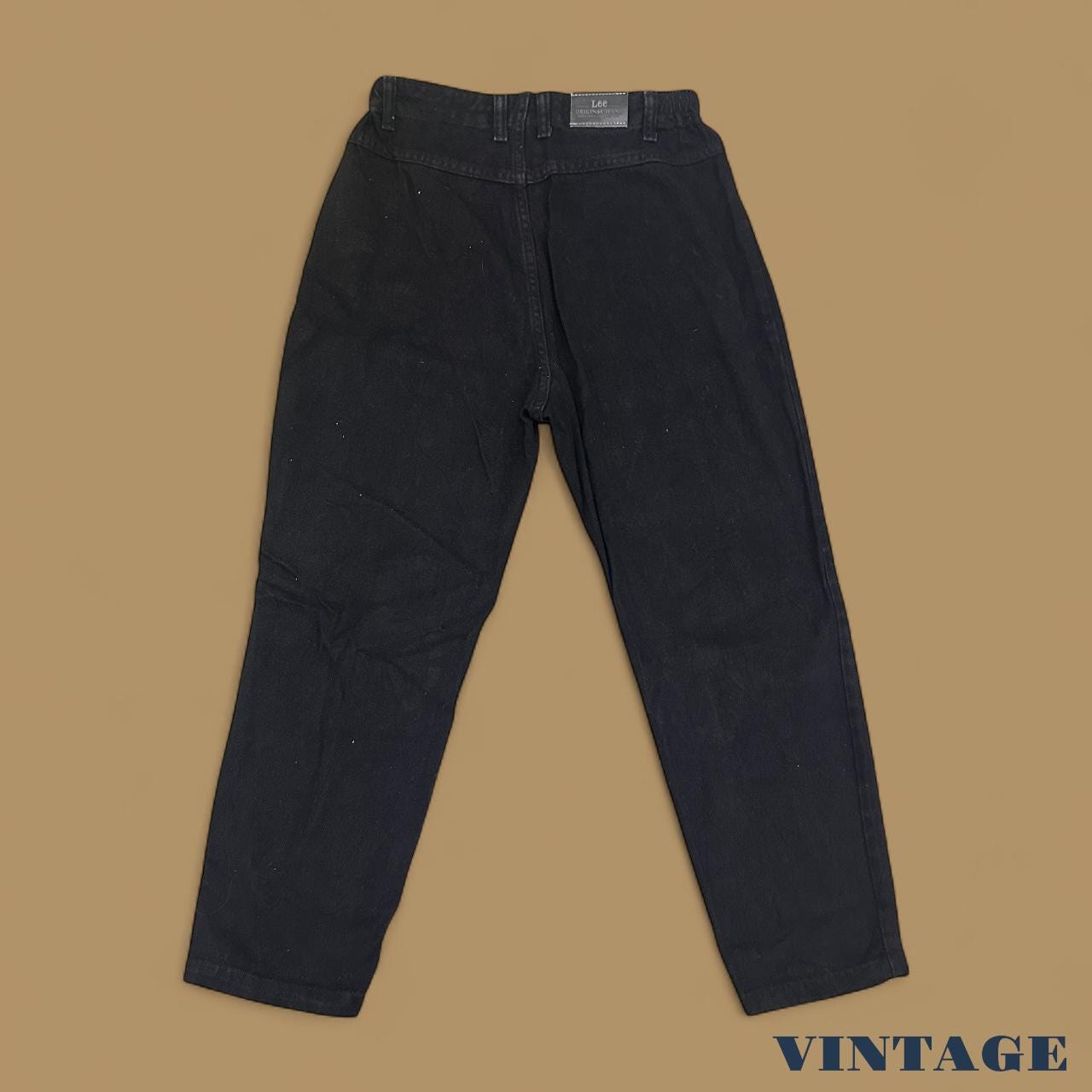 Vintage 90s Lee Elastic Waist Tapered Leg Mom Jeans Black W30 L27