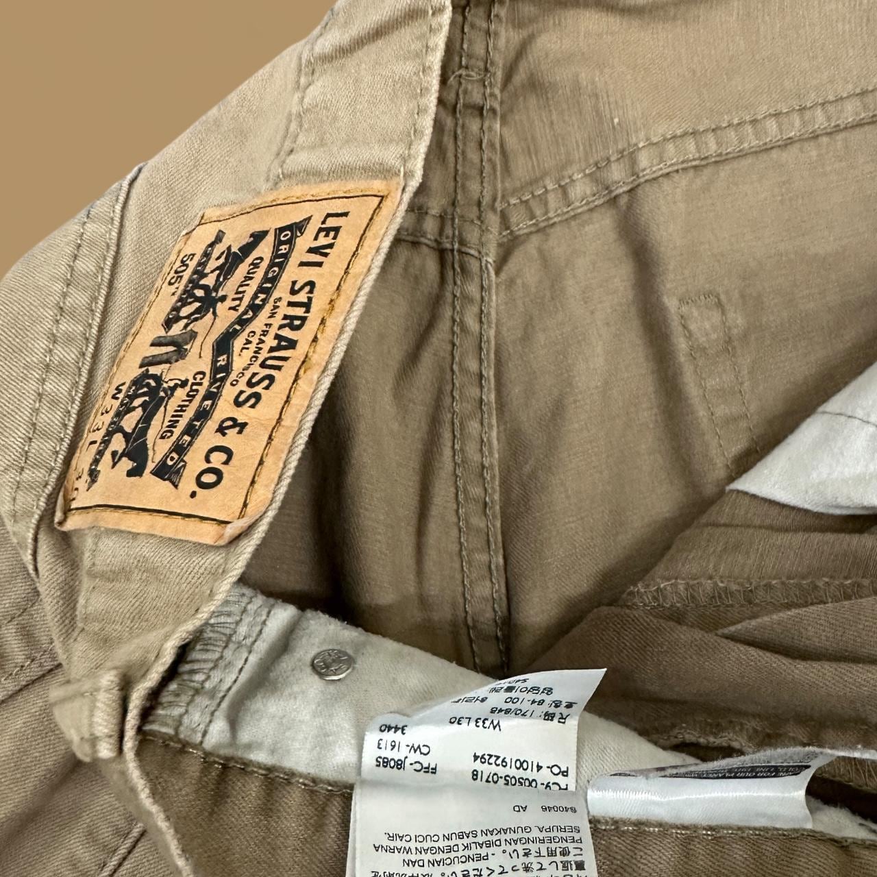 Vintage Levi&#39;s 505 Straight Leg Jeans Beige W33 L30