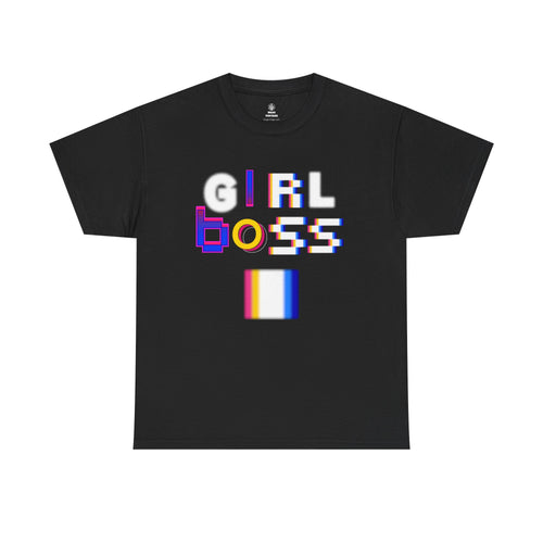 Brag Vintage Womens Loose Fit Girl Boss T-Shirt Black Black