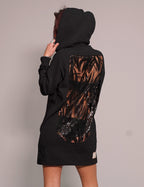 Party Back Hoodie Dress in Black