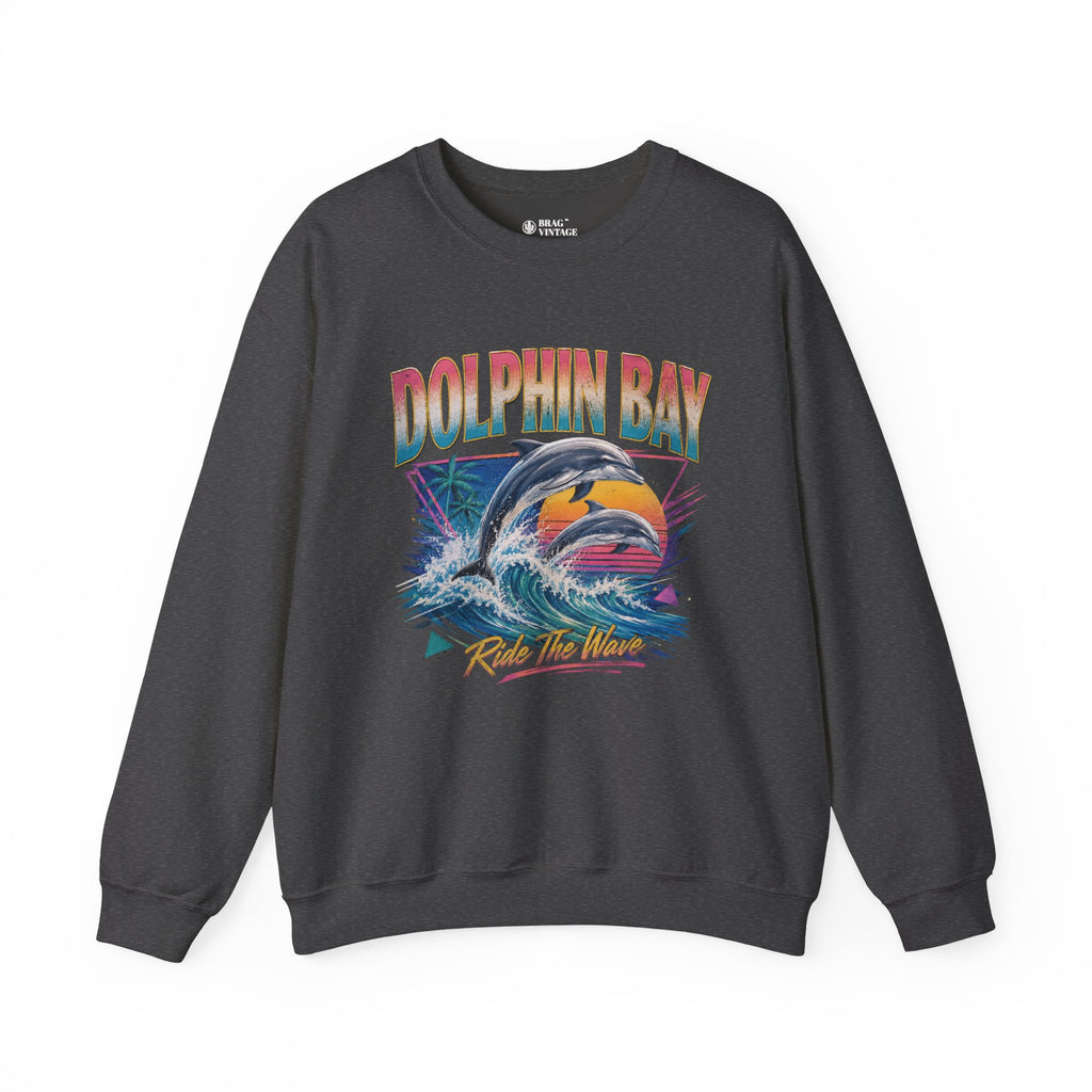 Brag Vintage Originals Retro Dolphin Bay Sweatshirt Dark Heather