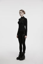 Punk Rave Morrigan Bat Chain Goth Top In Black