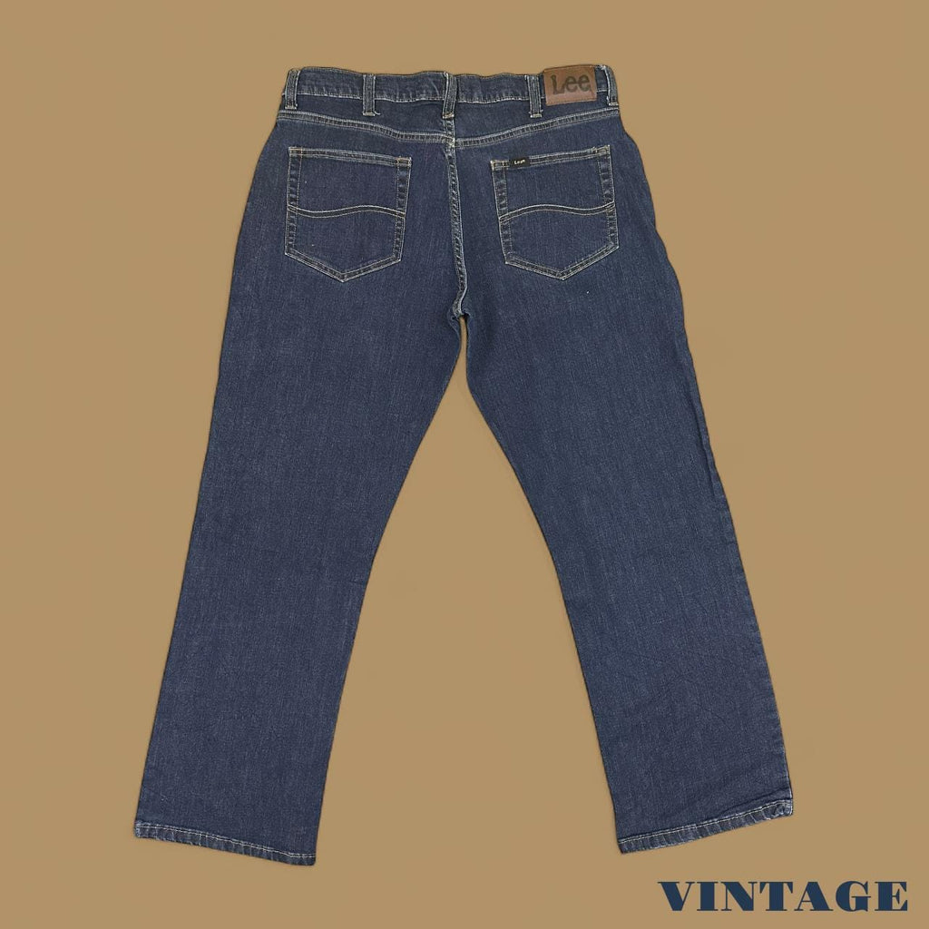 Vintage Lee Straight Leg Boyfriend Jeans Dark Blue W34 L29