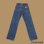 Vintage Wrangler Distressed Straight Leg Boyfriend/Mom Jeans Dark Blue W26 L30