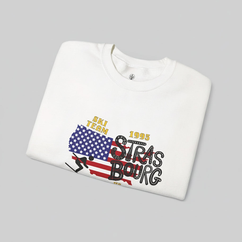 Brag Vintage USA Ski Team Strasbourg Sweatshirt White