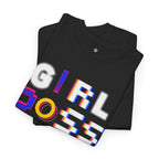 Brag Vintage Womens Loose Fit Girl Boss T-Shirt Black