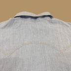 Vintage 80s Jeffery Rogers Western Denim Shirt Light Blue XL