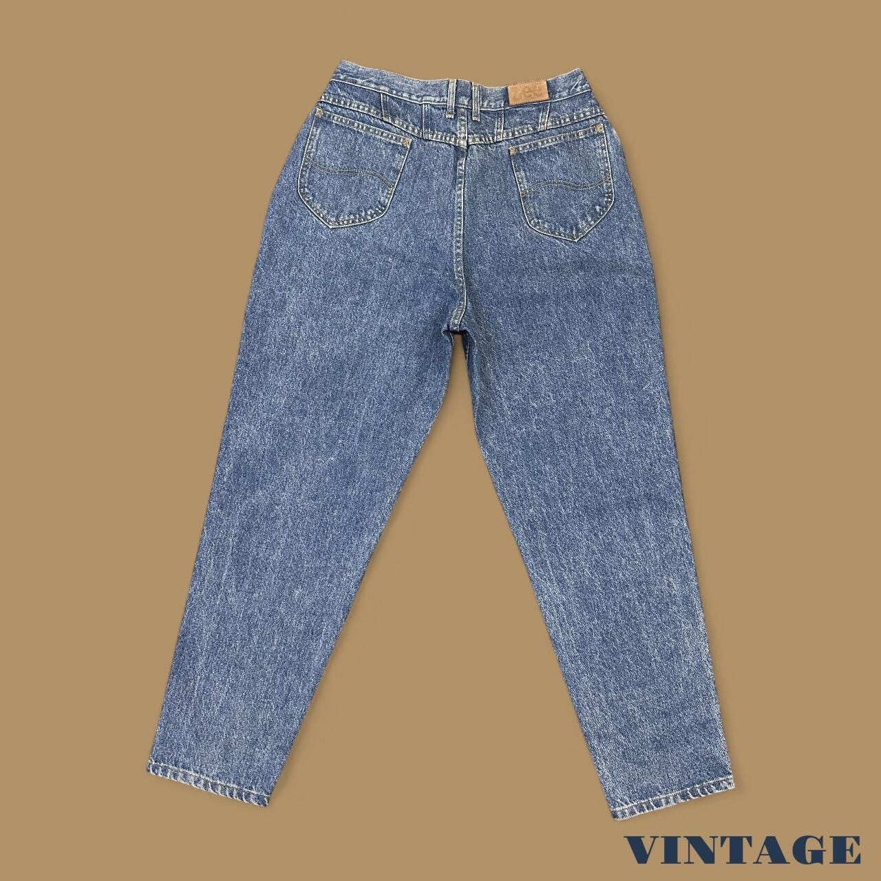 Vintage 90&#39;s Lee Tapered Leg Mom Jeans Mid Blue Stonewash W33 L30