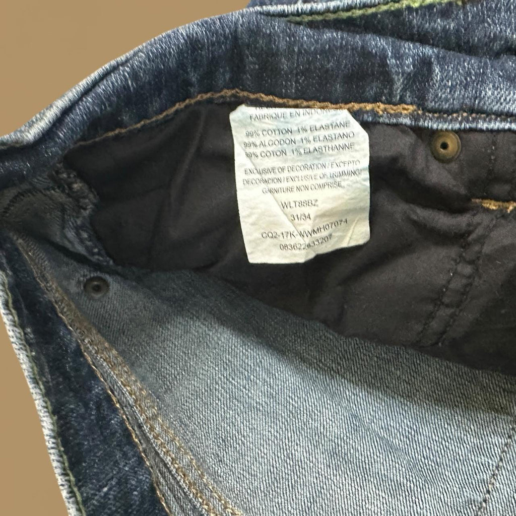 Vintage Wrangler Raw Hem Slim Straight Leg Ankle Jeans Dark Blue W31 L30