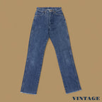Vintage Wrangler USA Raw Hem Boyfriend Fit Jeans Dark Blue W25 L32