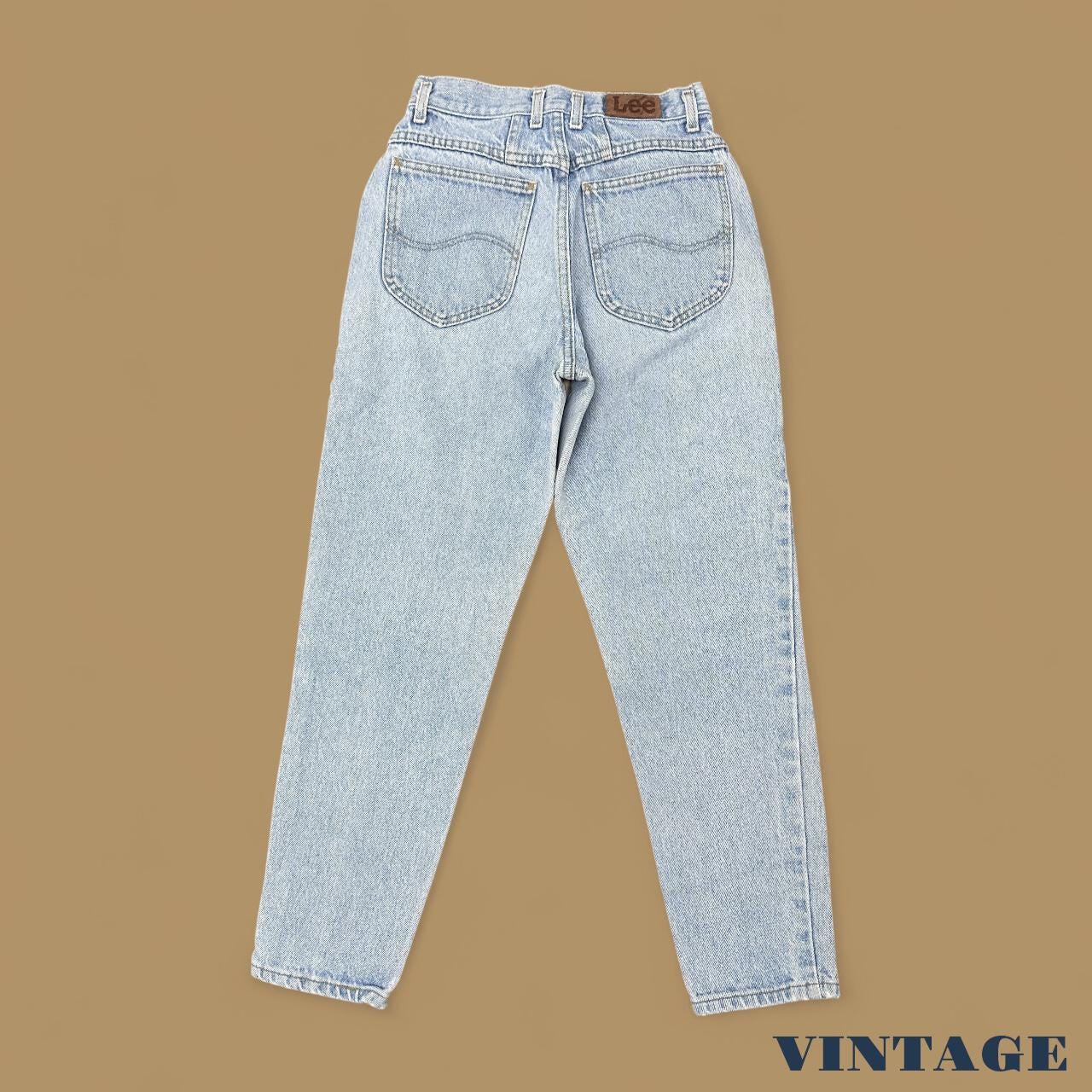 Vintage 90s Lee Tapered Leg Mom Jeans Light Blue Stonewash W24 L26