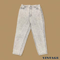 Vintage 90s Lee Tapered Leg Mom Jeans Grey Acid Wash W31 L27