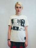T-Shirt with Printed Patches in Ecru