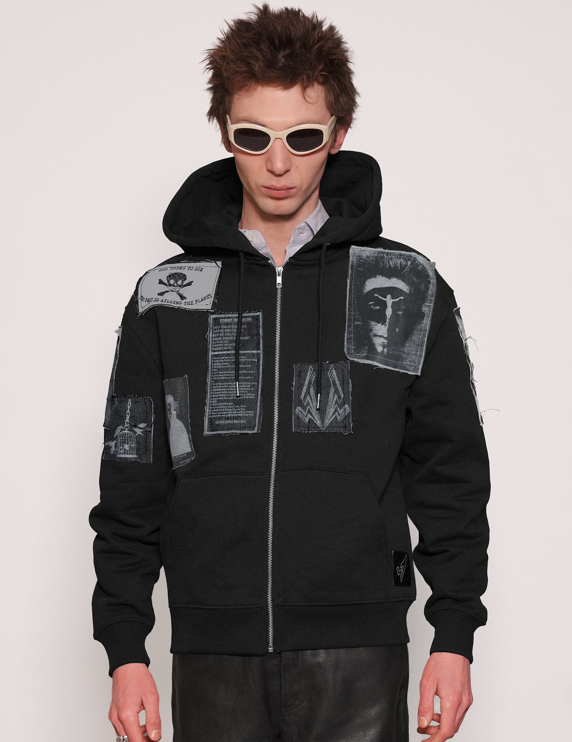 ST Multipatch Zip Hoodie in Black