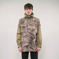 IMMORTAL Hooded Desert Parka Jacket in Khaki & Camo