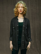 Party Back Shirt - Gold Sequin - Black Denim