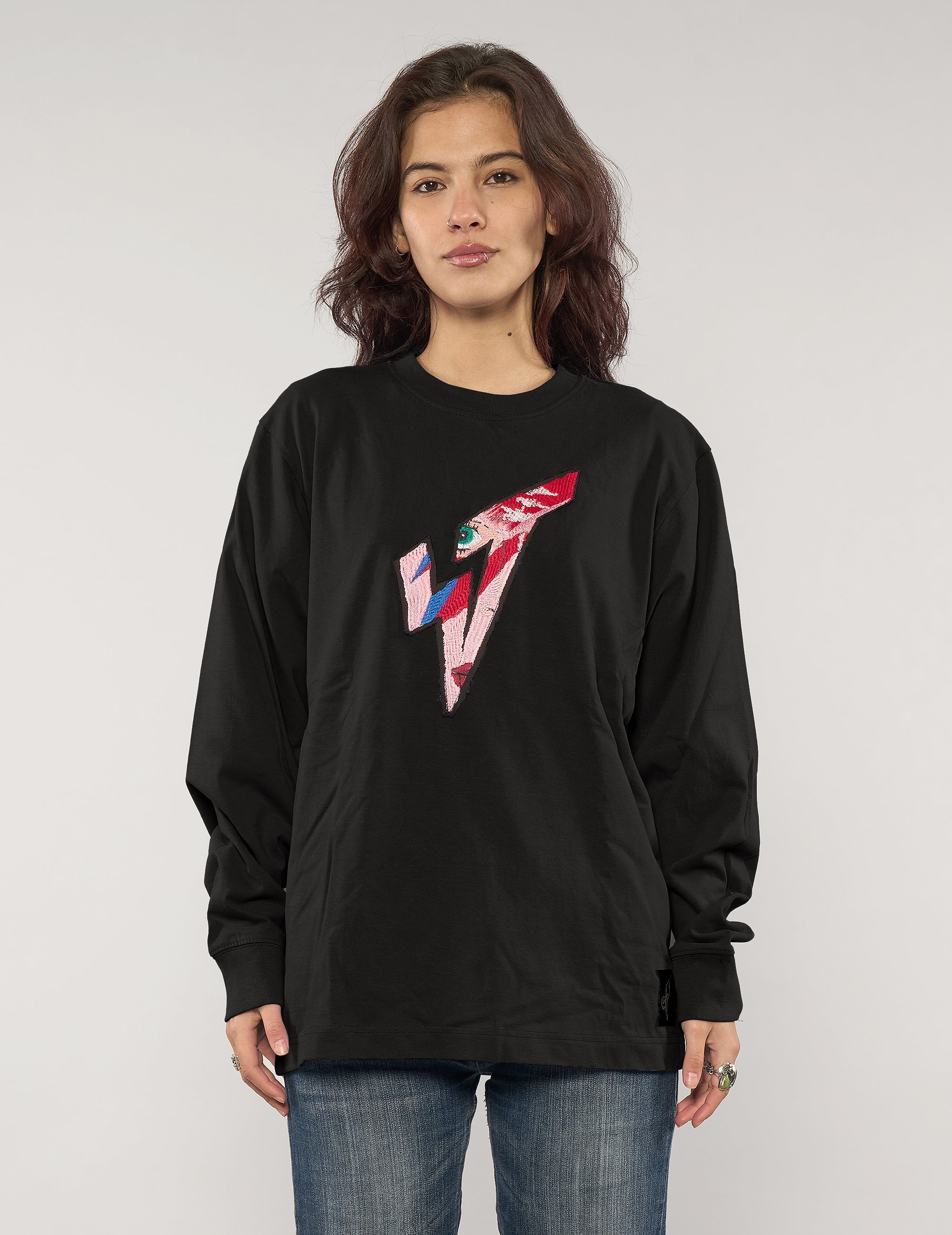 ST Aladdin Sane Long Sleeve Logo Tee in Black