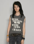 'We're into Chaos' Vest in Grey