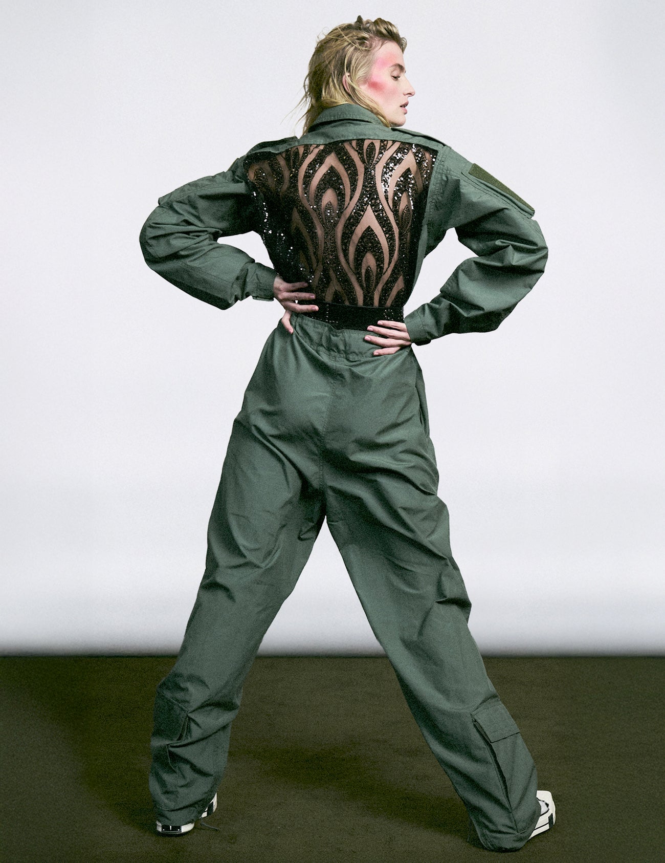Party Back Jumpsuit in Khaki