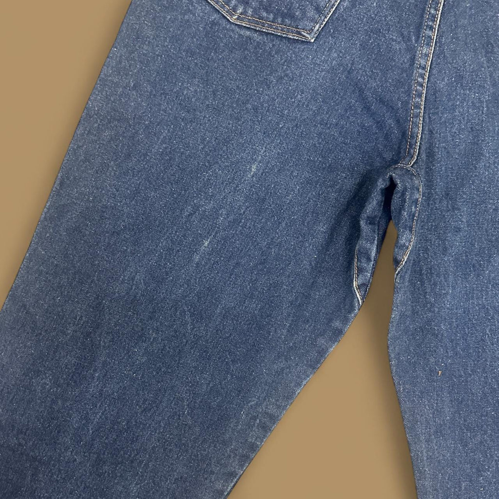 Vintage Wrangler Flame Resistant Raw Hem Straight Leg Jeans Dark Blue W34 L31