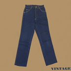 Vintage Lee Straight Leg Raw Hem Boyfriend Jeans Dark Blue W26 L30