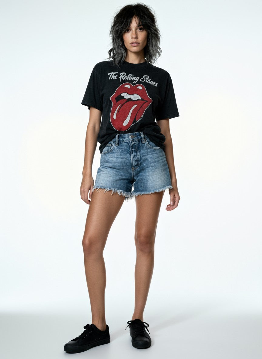 Original Vintage 1981 / 1982 The Rolling Stones World Tour Band T-Shirt UK 8 - 10