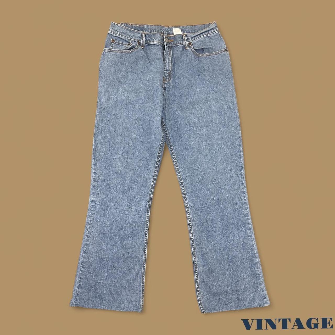 Vintage Y2k Levi's Raw Hem Bootcut Jeans Mid Blue W32 L27