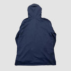 Vintage L.L.Bean Button Neck Hoodie Navy Blue Large