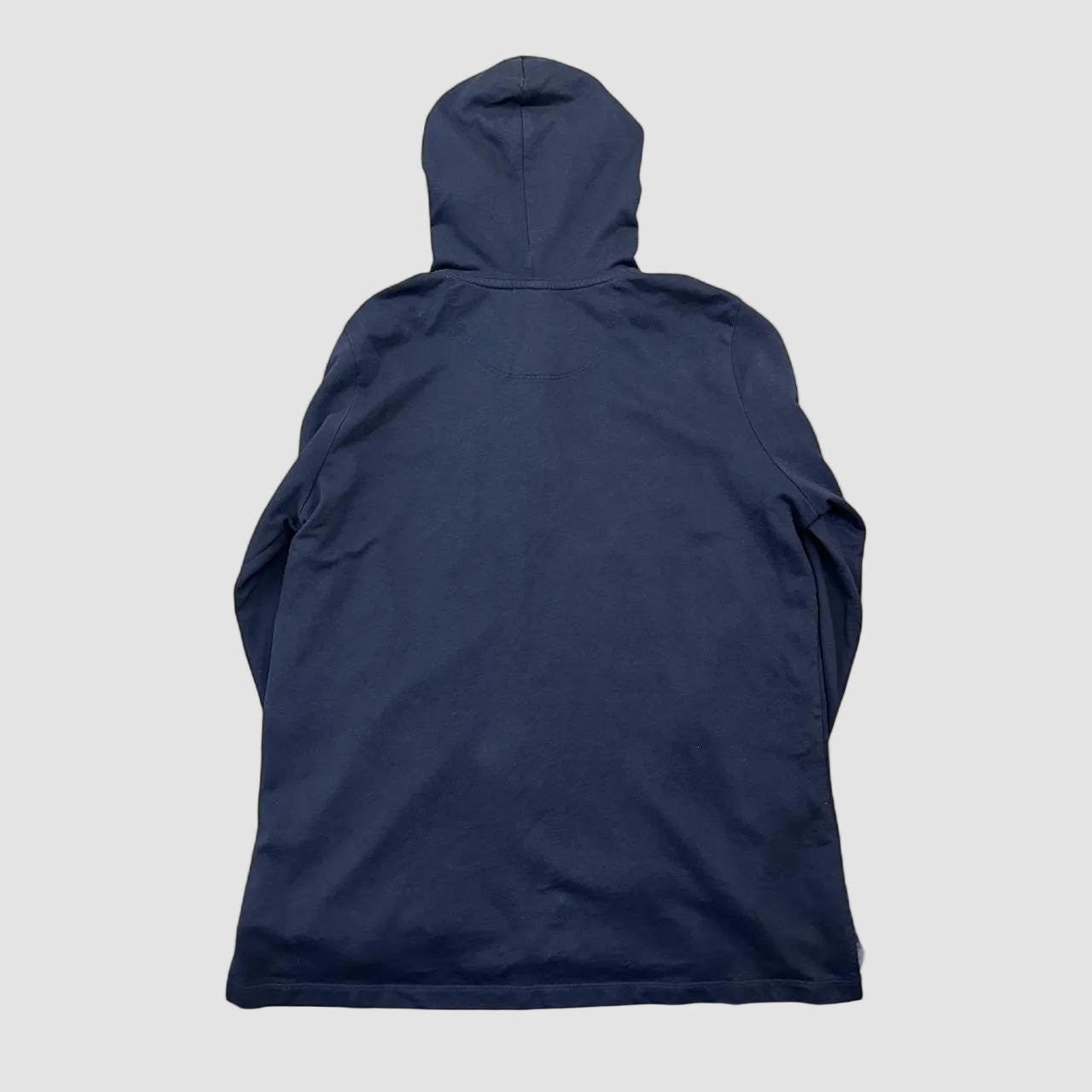 Vintage L.L.Bean Button Neck Hoodie Navy Blue Large