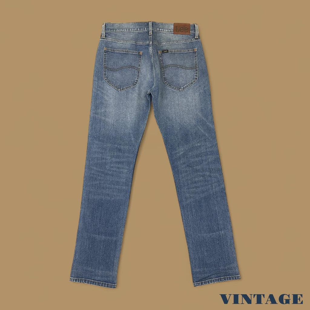 Vintage Lee Slim Straight Leg Boyfriend Jeans Mid Blue W32 L32