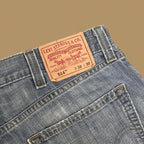 Vintage Levi&#39;s 514 Distressed Slim Fit Straight Leg Jeans Grey Blue W38 L30