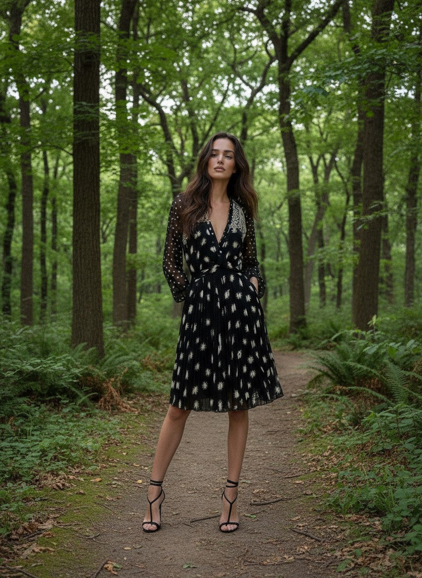 Celia Birtwell For Topshop Vintage Black & Floral Wrap Dress UK 8 - 10 Brag Vintage Celia Birtwell For Topshop Vintage Black & Floral Wrap Dress UK 8 - 10 Brag Vintage