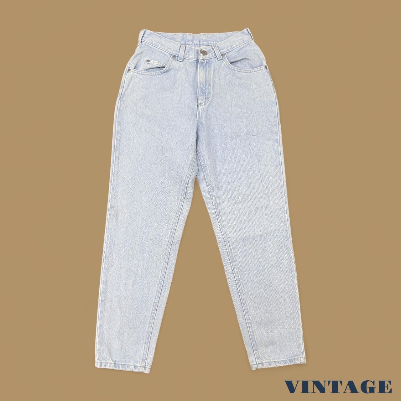 Vintage 90s Lee Tapered Leg Mom Jeans Light Blue Stonewash W27 L27