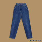Vintage 80s Lee USA Made Tapered Leg Mom Jeans Dark Blue W26 L30