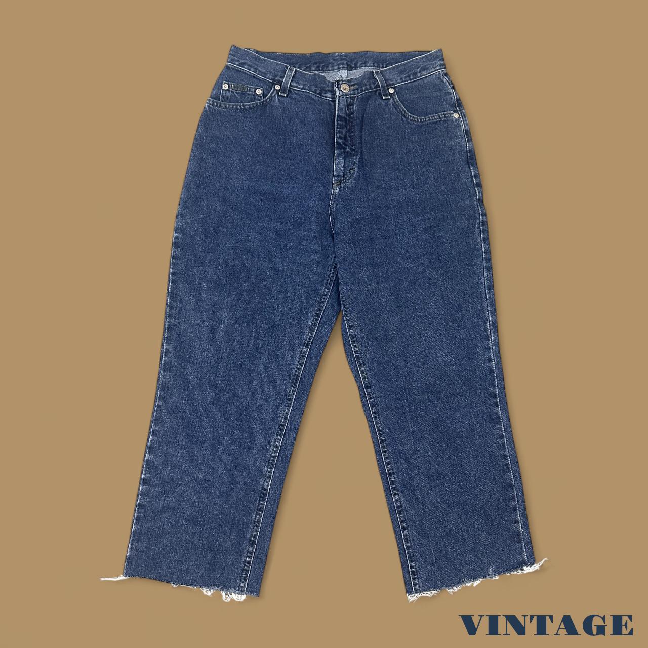 Vintage Lee Relaxed Fit Raw Hem Jeans Dark Blue W32 L24