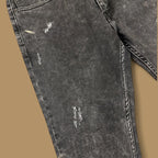 Vintage Levi's 512 Distressed Raw Hem Straight Ankle Jeans Charcoal Black W34 L26