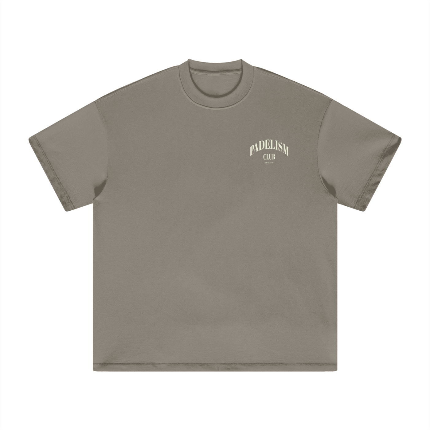 Padelism Club 25 - Heavyweight T-Shirt Gray Camel
