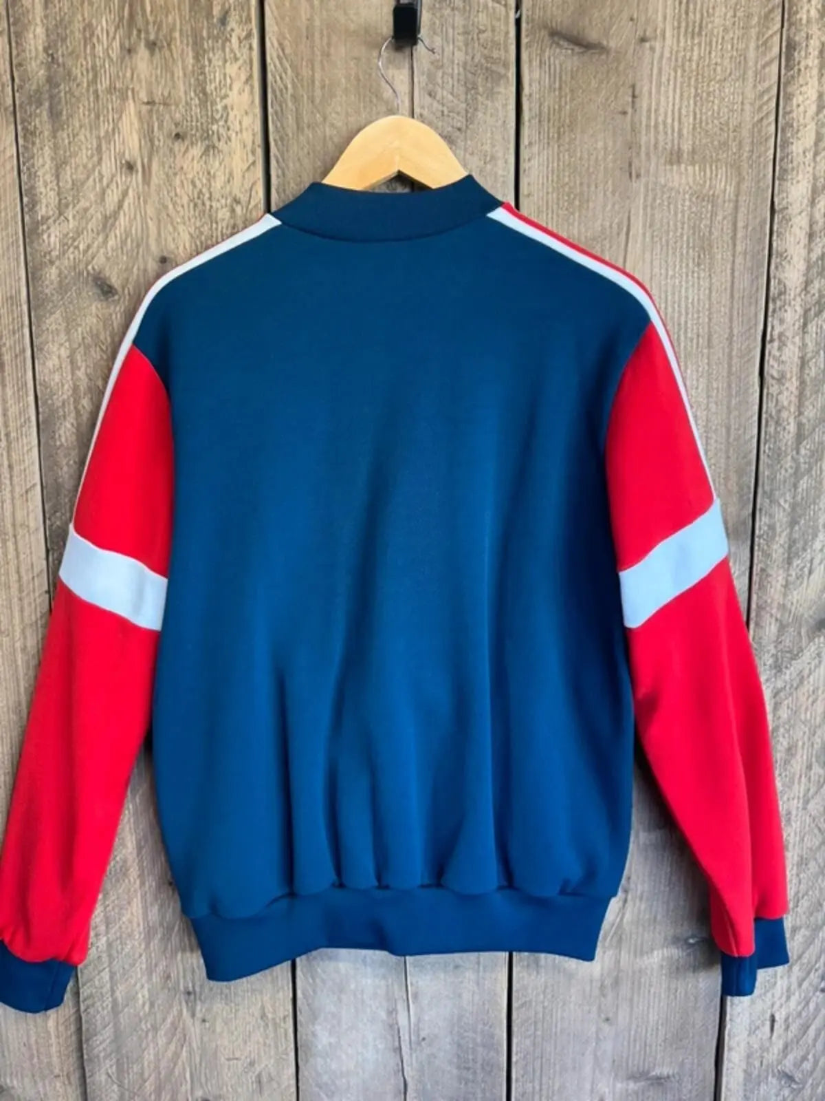 Vintage Adidas Tracksuit Top Red Navy White Trefoil Made In Korea 80s Large