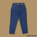 Vintage 90&#39;s Lee Tapered Leg Mom Jeans Dark Blue W32 L30