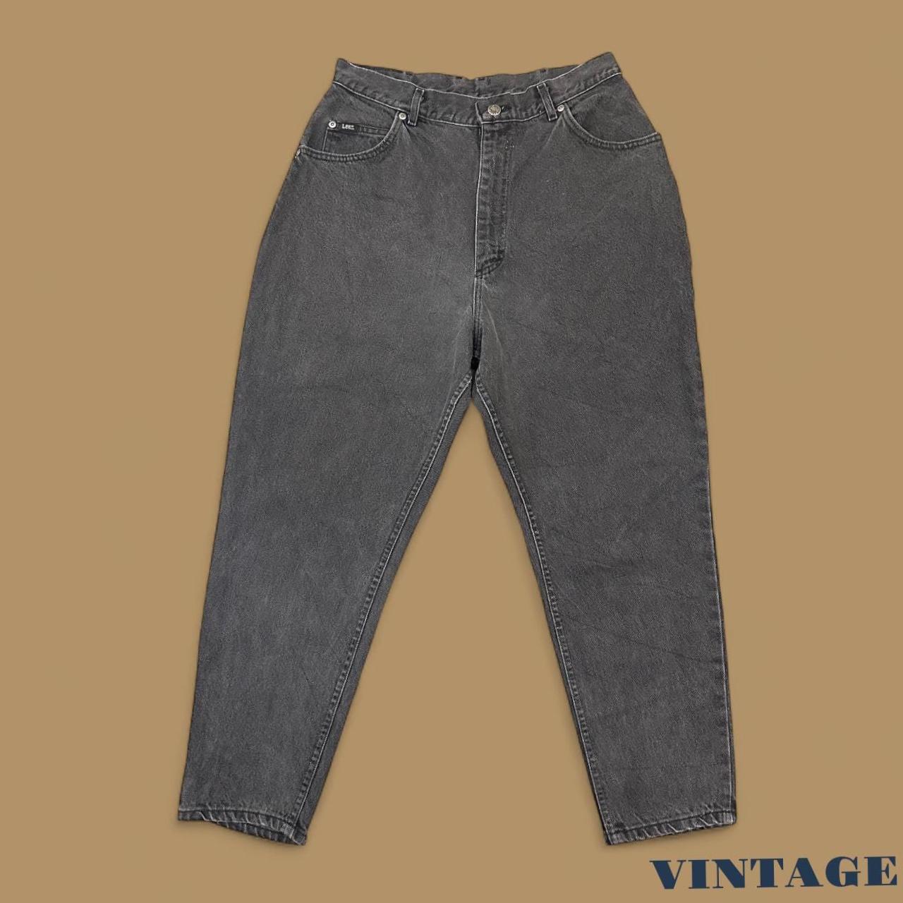 Vintage 90s Lee Tapered Leg Mom Jeans Charcoal Black W31 L26