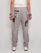 Multi-Patch Jogger Pants in Grey