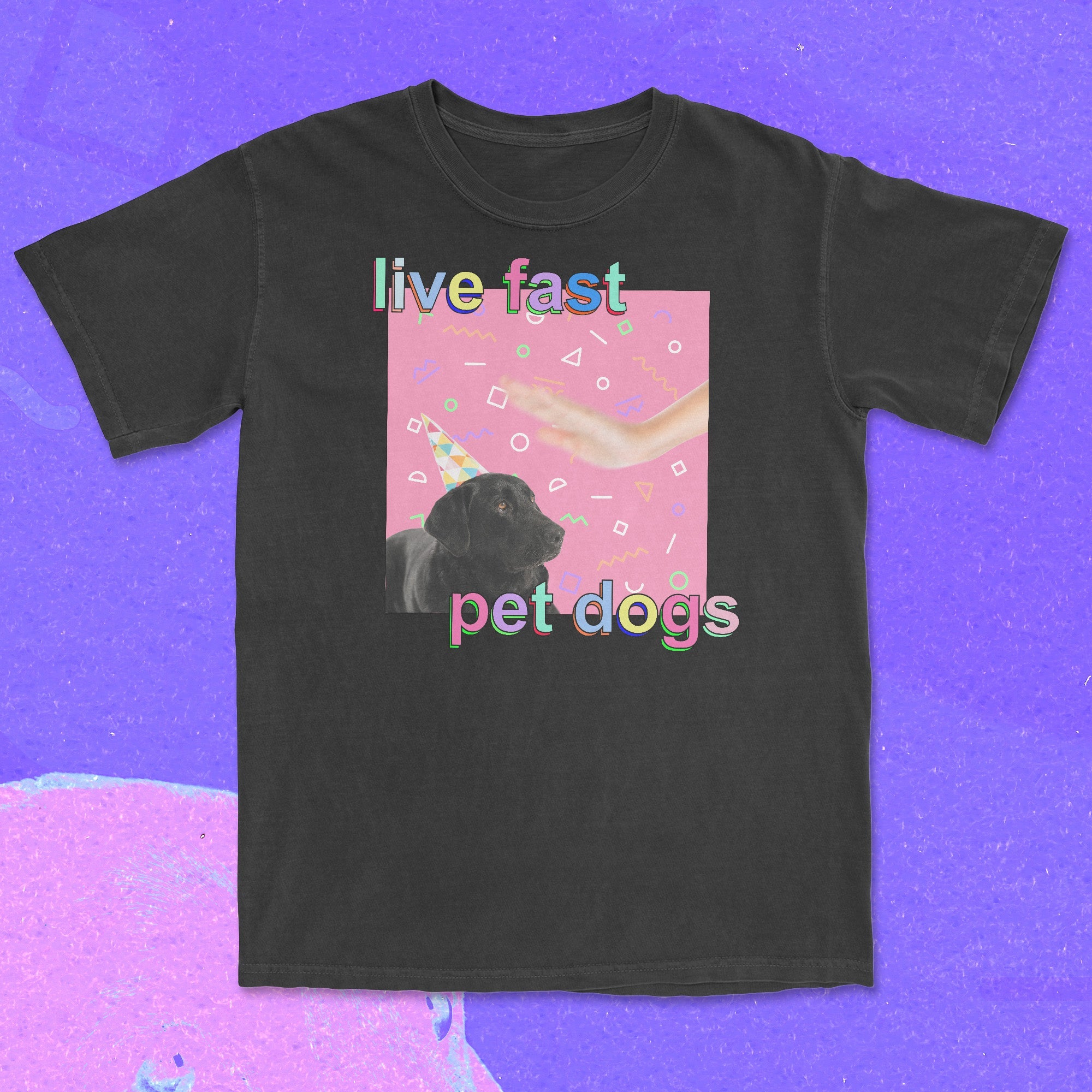 live fast pet dogs - t-shirt Black