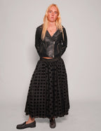 Mesh Maxi Skirt - Black Polka Dot
