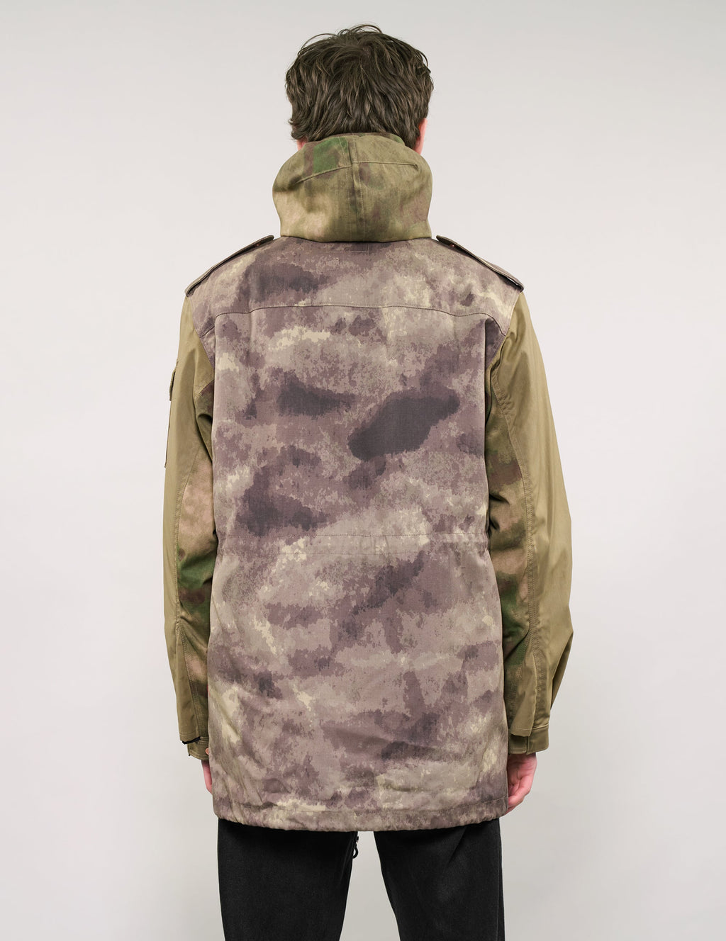 IMMORTAL Hooded Desert Parka Jacket in Khaki & Camo