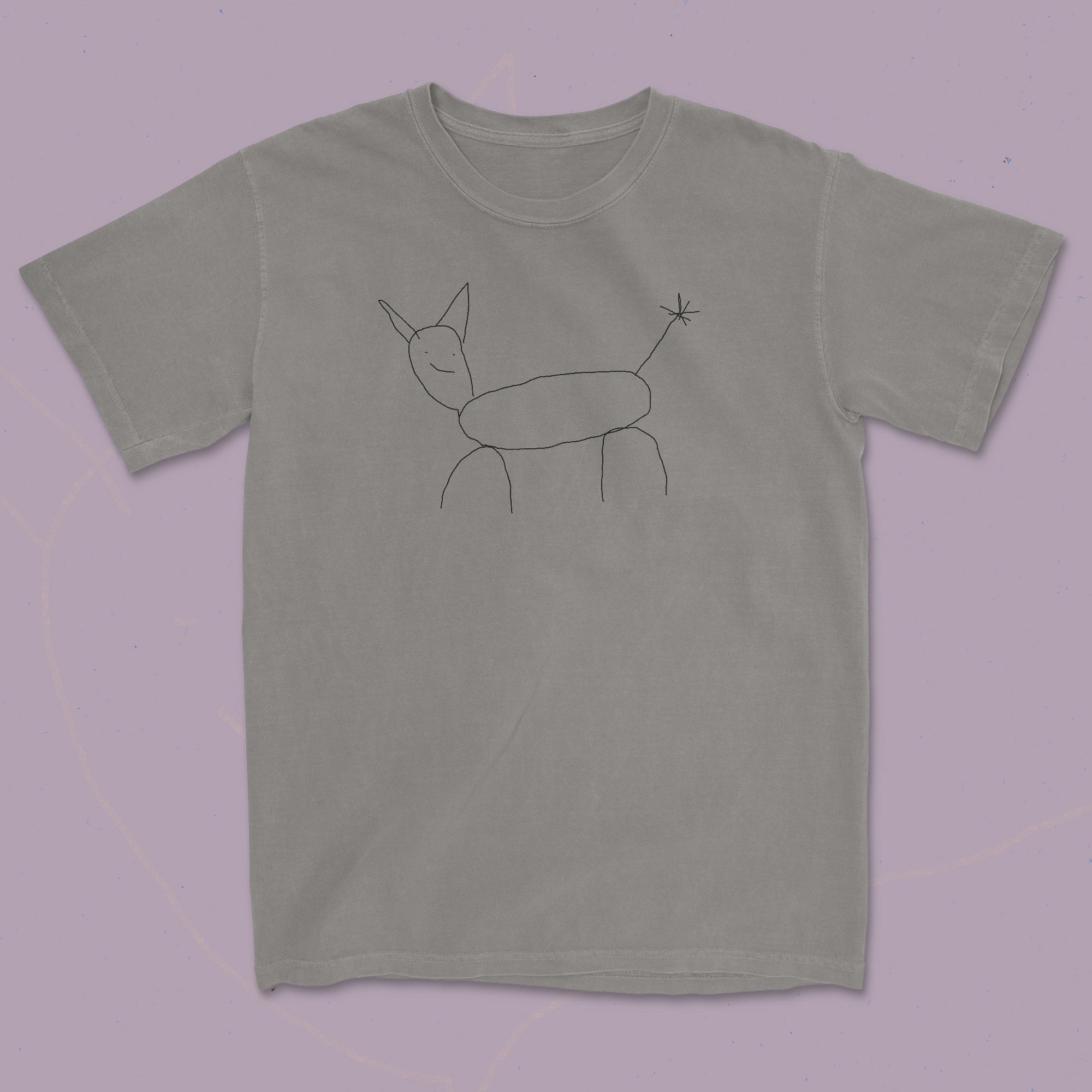 dog - t-shirt Grey