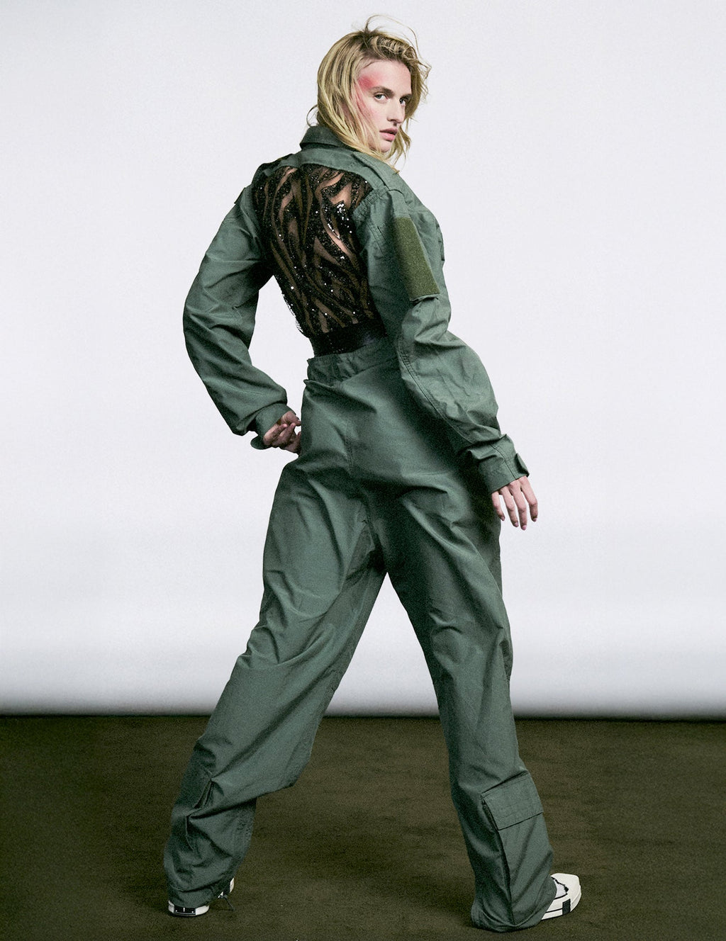 Party Back Jumpsuit in Khaki