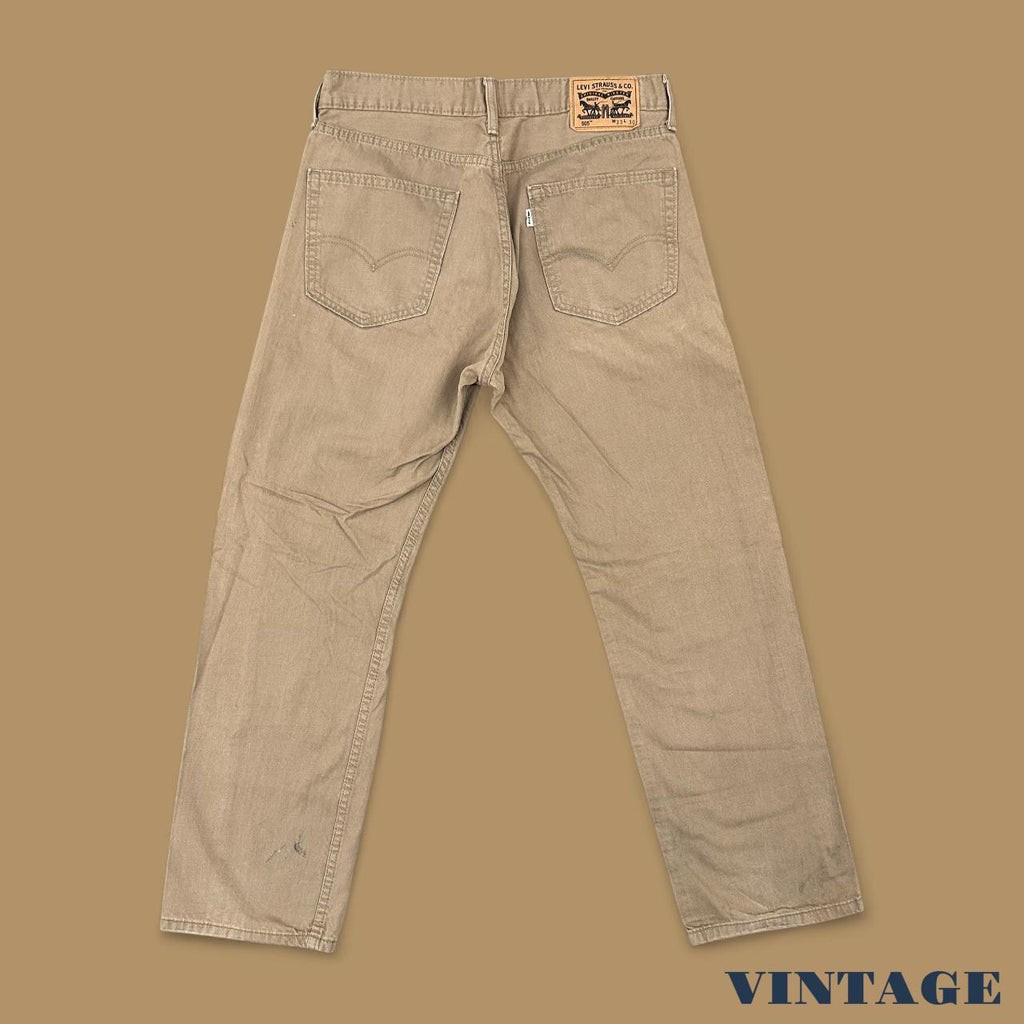 Vintage Levi&#39;s 505 Straight Leg Jeans Beige W33 L30