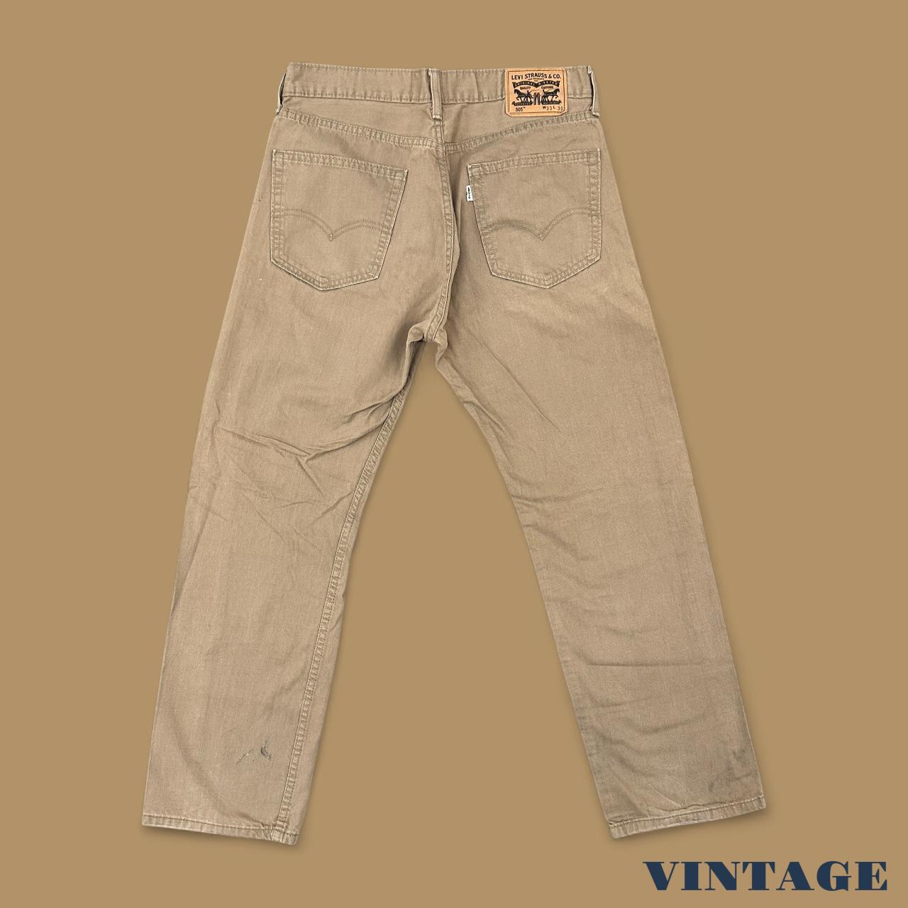 Vintage Levi&#39;s 505 Straight Leg Jeans Beige W33 L30
