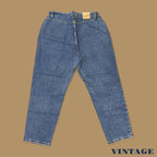 Vintage 90s Lee Elastic Waist Tapered Leg Mom Jeans Mid Blue W34 L28