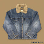 Vintage Wrangler Denim Sherpa Jacket Mid Blue Small